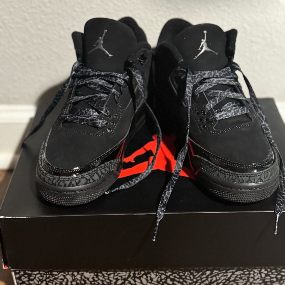 Black Cat Jordan Kids Sneakers in Black and Gray